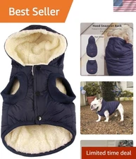 Winter-Ready Fleece Dog Hoodie in Blue - Warmth and Style for Medium Breeds