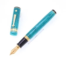 Wahl-Eversharp Deco Band Jade/Gold 14K Flex F Nib | Pneumatic Filler | 150mm | 5