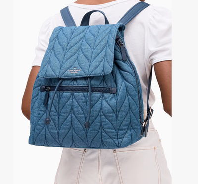 Kate spade large Ellie denim quilted flap backpack Kate Spade New York Ellie Large Flap Backpack main image 4