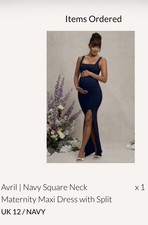 Club L London Maternity Dress Navy Blue Size 12 Worn Once Excellent Condition