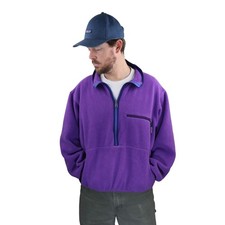 Vintage 90s Patagonia Synchilla Fleee Snap-T Pullover Mens XL Purple Blue Jacket