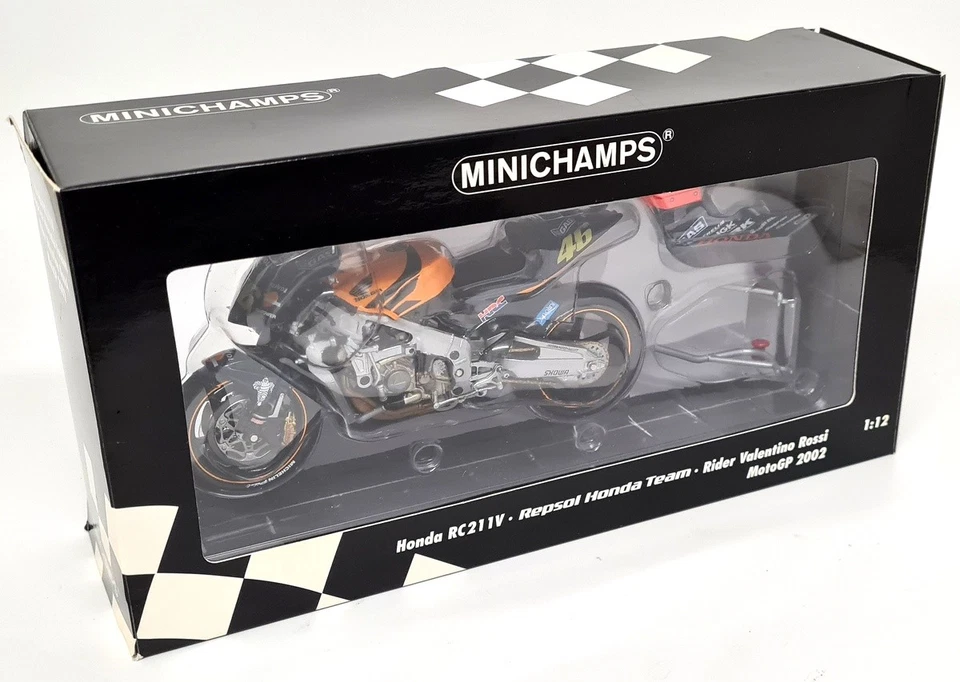 Minichamps 1/12 Honda RC211V Moto GP 2002 Valentino Rossi Signed Model Motorbike - Image 2 of 4