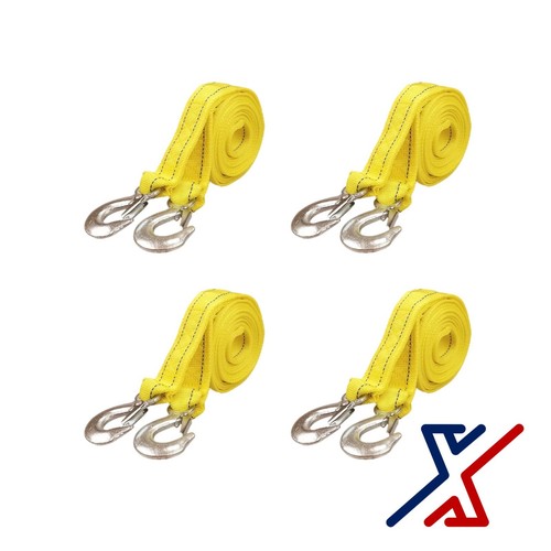 2" x 12 Ft. Polyester Tow Rope Strap Rope 4,400lb/2Ton w/2 Hooks (4 Tow Straps) - 第 1/5 張圖片