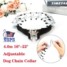 Dog Training Choke Chain Collar Adjustable Metal Steel Prong Pinch 16"-22" Hot