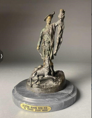 Pierre-Jules Mene Bronze Scottish Hunter with a Fox