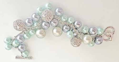 Park Lane Necklace Soft Mint Green & Grey Beads Bracelet