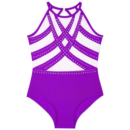 Kids Girls Leotards Unitards Bodysuit Gymnastics Jumpsuit Performance Costume - Picture 28 of 62