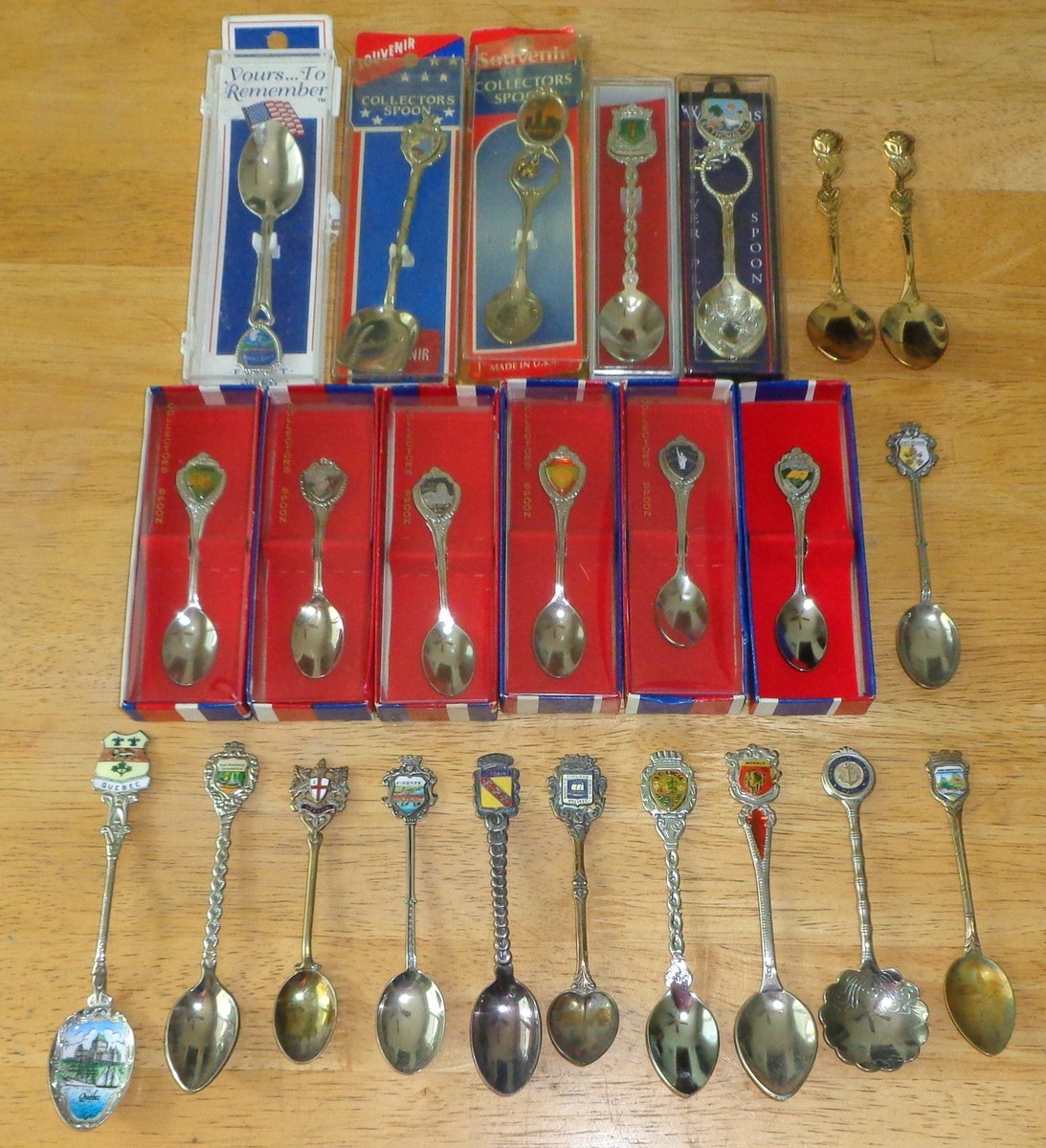 Collector Souvenir Spoon Collection Lot of 24 Silver USA