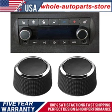  2pcs Rear Control Knobs For Radio 2007-2013 Chevrolet Suburban Tahoe GMC Yuko