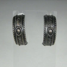 Earrings Womens Metal Pierced  1.5 in Hoop Hammered Jewelry Men Stud