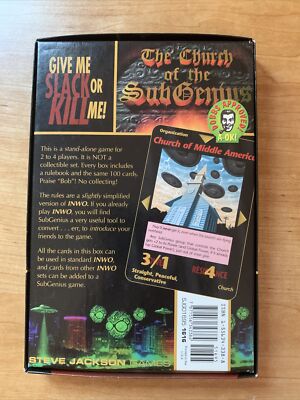 INWO Subgenius Steve Jackson Card Game Empty Box Only | eBay