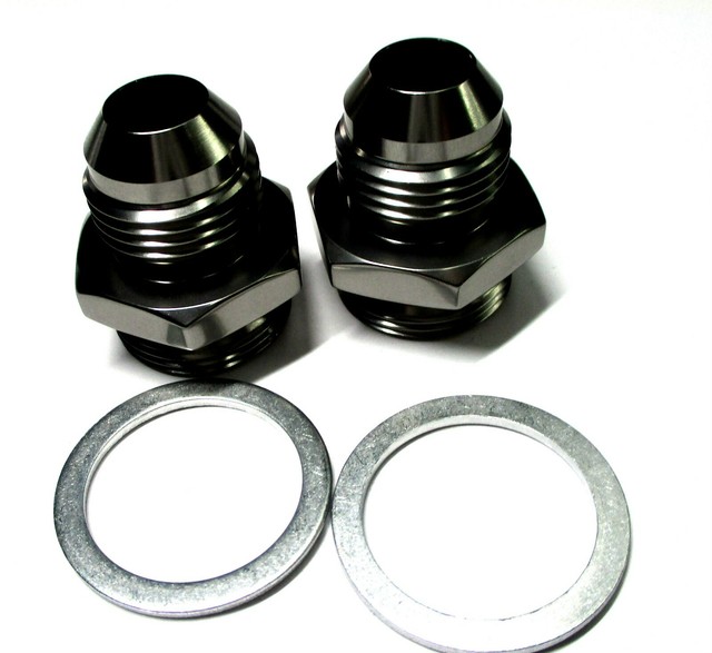 Holley Carb Inlet Fittings 08 an Male Fl x 7/820 SHOW POLISHED