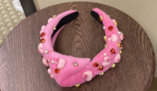 Women NWOT "Unbranded"Pink beaded decorated headband. OSFM