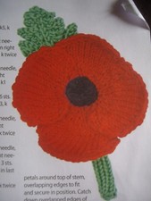 Remembrance Day Poppy's  2)1 Knitting pattern and 1 crochet poppy pattern £2.30