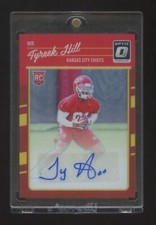 2006 DONRSS OPTIC TYREEK HILL RC AUTOGRAPH RED REFRACTOR #ED 10/50 JERSEY # MINT
