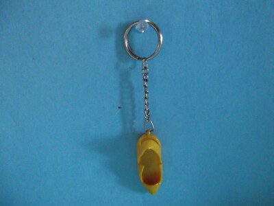 Old Collectible Key Chain  2.5''in Plastic Yellow Grendha Shoe