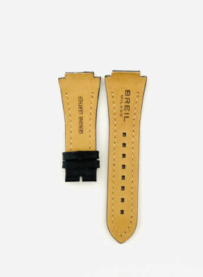 BREIL MILANO WATCH STRAP , BW0397 , BLACK LEATHER IMIT. LIZARD