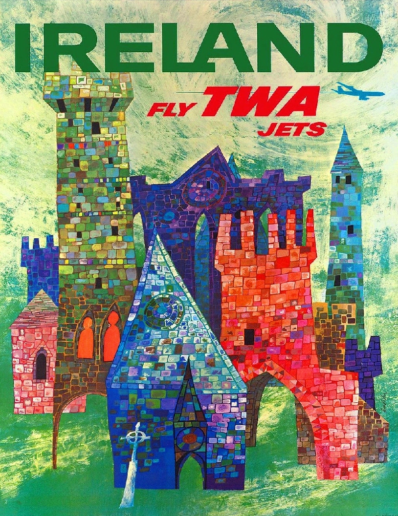 Ireland by Clipper British Isles Irish Travel Advertisement Poster