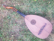 Very old, big 10 string  harp guitar / harp lute INTERESTING! "Goldklang" flamed