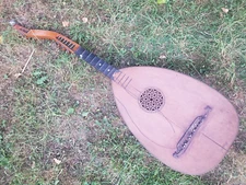 Very old, big 10 string  harp guitar / harp lute INTERESTING! "Goldklang" flamed