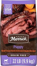 Merrick Premium Grain Free Dry Dog Puppy Food Real Beef and Sweet Potato 22 lb