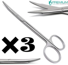 3 Pcs Steven Tenotomy Scissors 4.5" Curved Tip 3cm Surgical Instruments