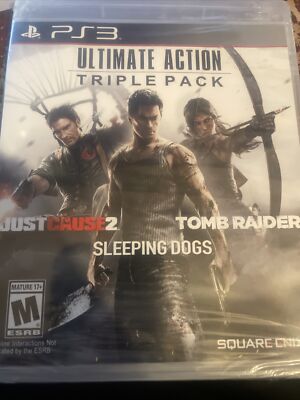 Ultimate Action Triple Pack (Just Cause 2, Sleeping Dogs, Tomb Raider) PS3   NEW