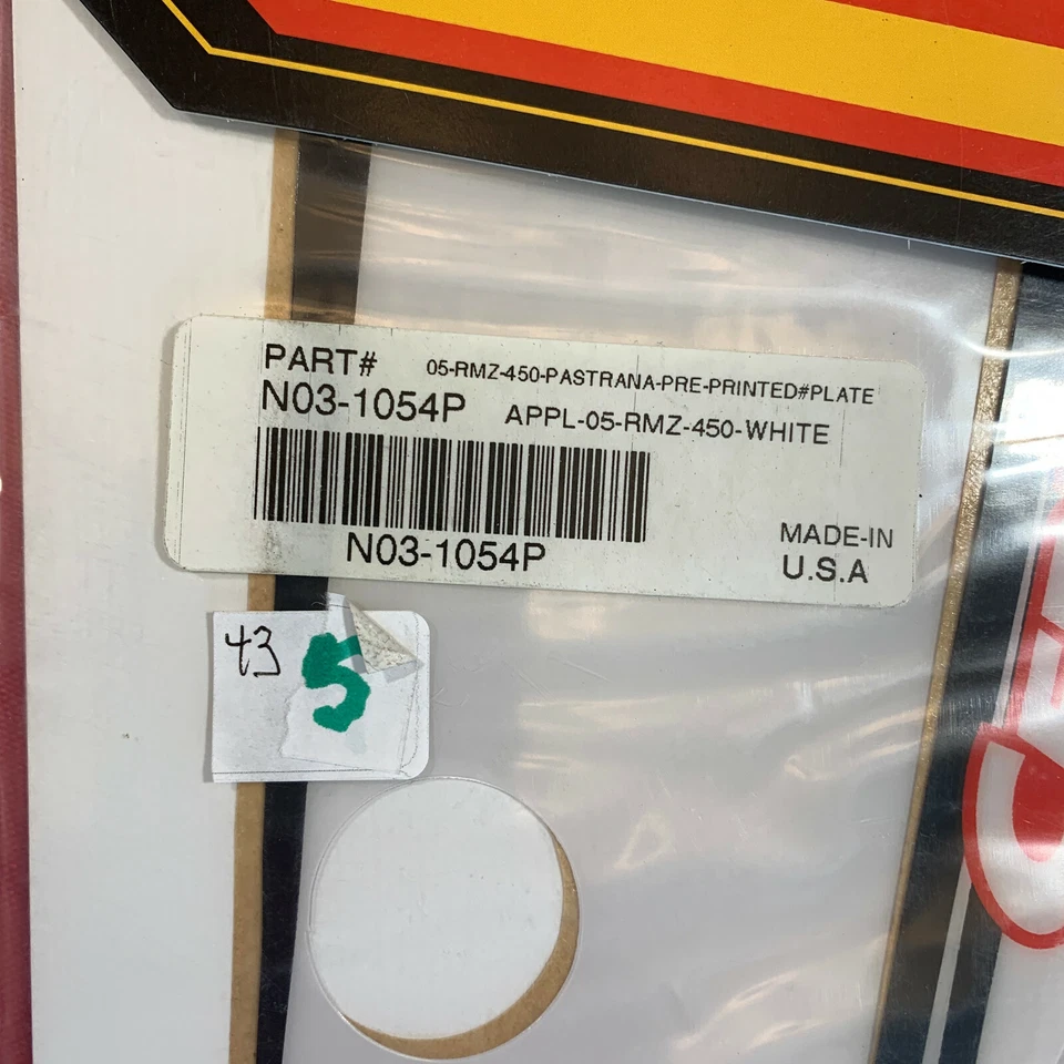 Новый из старых запасов N-стиль APP-05-RMZ-450 Suzuki PASTANA предварительно напечатанный N03-1054P - Изображение 3 из 3