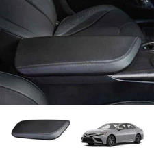 For Toyota Camry 2018-23 Black Leather PU Middle Console Armrest Box Cover Trim