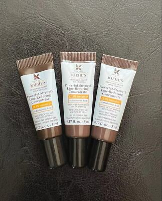 Lot 3 x Kiehl's Powerful Strength Line-Reducing Concentrate 5ml each, total 15ML