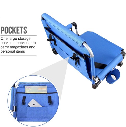 ALPHA CAMP Portable Folding Stadium Seat Chair for Bleachers with Back &Arm Rest - Picture 5 of 8