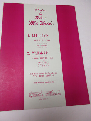 Robert McBride Let Down Saxophone English Horn or Clarinet and Piano Sheet Music