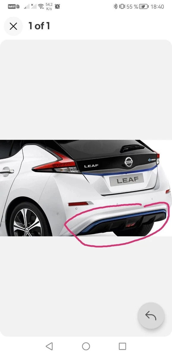 GENUINE NISSAN LEAF II 2017+ LOWER REAR BUMPER MOULDING TRIM BLUE 