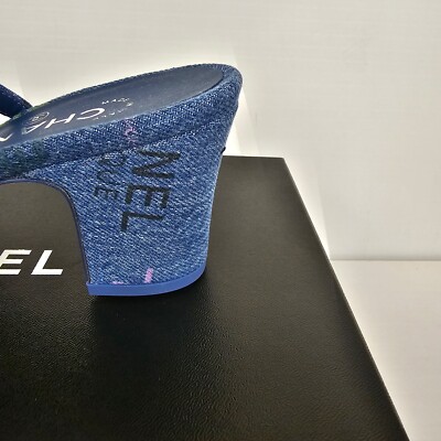Chanel 22S G31318 Mademoiselle Coco Denim Slingback Heel 37 Chanel 22S G31318 Mademoiselle Coco Denim Slingback Heel 37