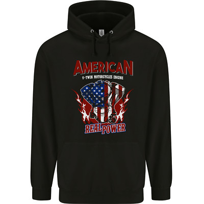 American V Twin Motorrad Biker Chopper Herren 80% Baumwolle Hoodie