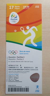 Rio 2016 Olympic Games Ticket Table Tennis CHN - JPN Men's Final 17.08. TT032