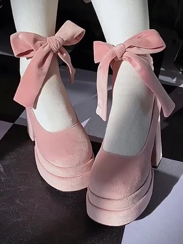 Platform Mary Jane Shoes Fashion Cross Strap Thick Heel Shoes Dress Shoes Pumps - Bild 3 von 24