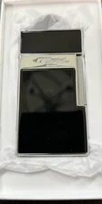 S.T. Dupont Biggy Black & Silver Lighter | 025001 NEW IN BOX |