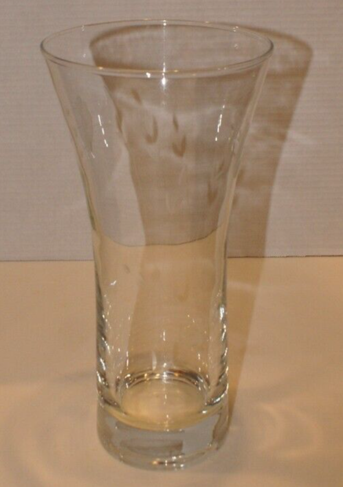 Tall GLASS Vase Etched WITH THISTLES 11.5