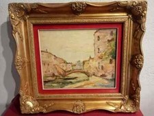 dipinti antichi 800  Raul Viviani oil painting venezia Ciardi brombo