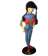 ANTIQUE VINTAGE 13" Japanese Geisha Doll with no Kimono - Fabric Face Hands Feet