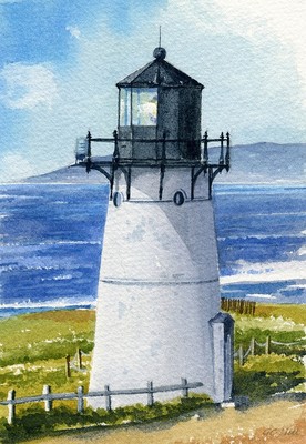 Point Montara Lighthouse Hostel, Montara, California. Watercolor Notecards