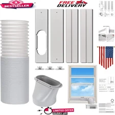 Universal Portable Air Conditioner Window Vent Kit with 5.9" Hose for Easy Setup