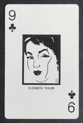 circa 1954 BROWN DERBY Restaurant PLAYING CARD - actress ELIZABETH TAYLOR, NMint