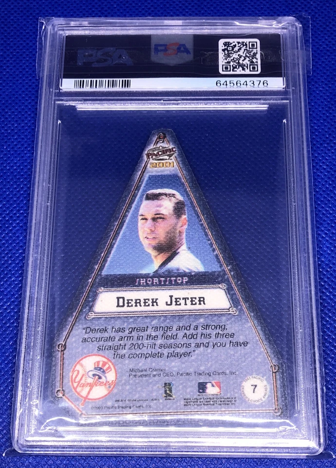Derek Jeter 2001 Pacific Cramer's Choice lona PSA 9 Pop 8 Foto 2 de 2