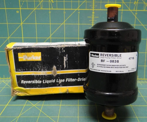 Parker BF-083S Reversible Liquid Line Filter-Drier, Steel, Bi Flow, 3/8" Solder