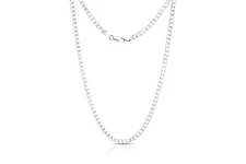  .925 Sterling Silver Unisex Italian 4MM Solid Curb Chain Necklace 16"-24"