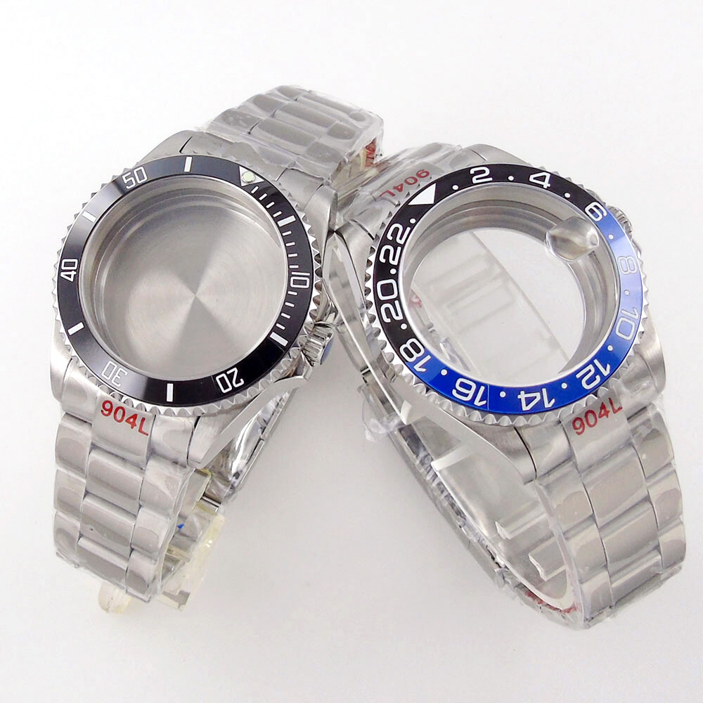 38mm 40mm Watch Case Fit NH34 NH35A NH36A Sapphire Glass Unidirectional  Bezel