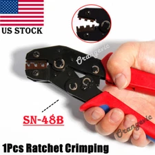 Insulated Ratchet Crimping Tool Cable Connectors Terminal Wire Crimper Pliers US