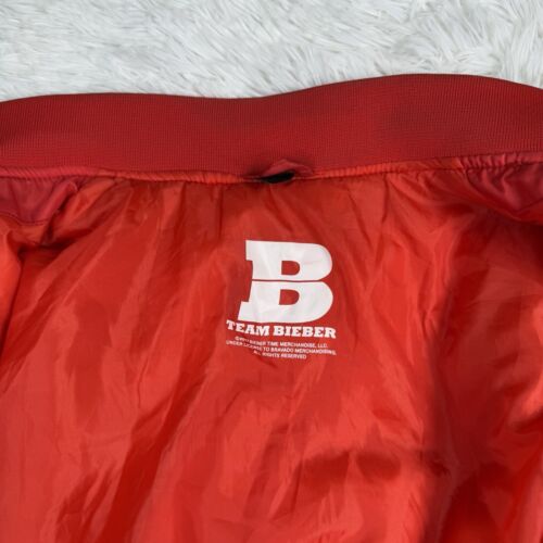 Giacca Justin Bieber Small Purpose Stadium 2017 Red Tour Team Bomber con bottoni - Foto 4 di 13